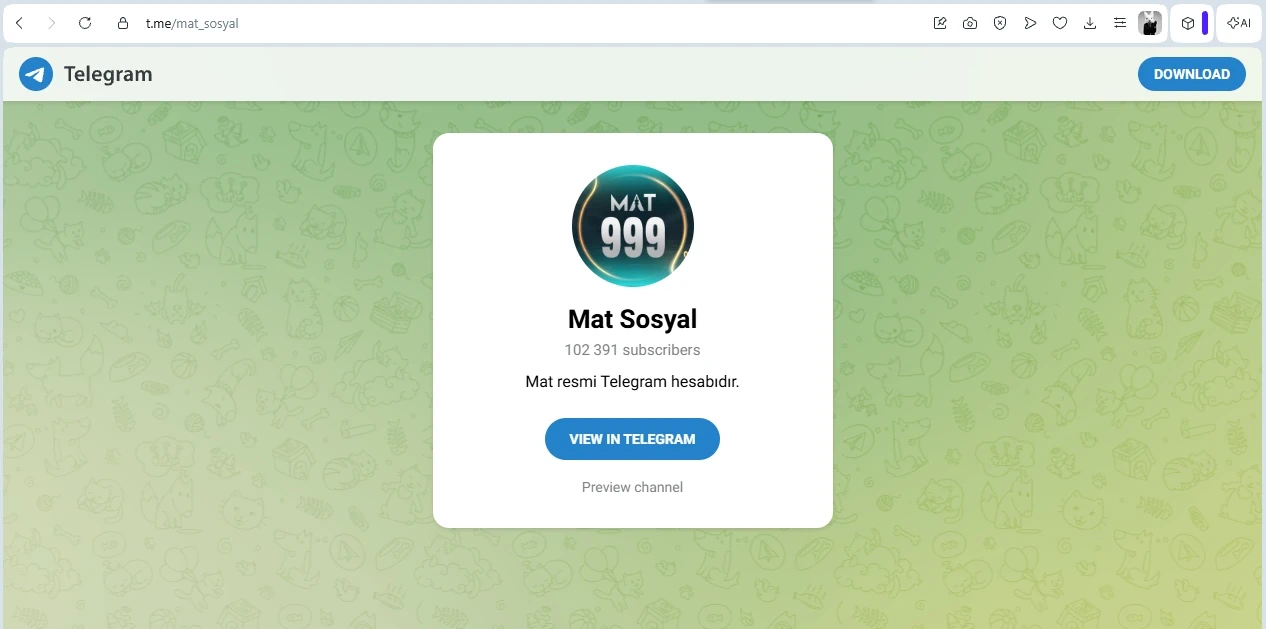 @mat_sosyal identifikatorli Mat Sosyal rasmiy kanal profili