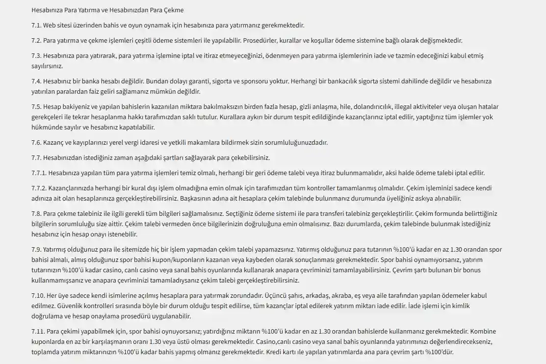 MatBet qoidalarining shaxsni tekshirish va u tugaguncha pul yechishni to‘xtatish haqidagi parchasi.