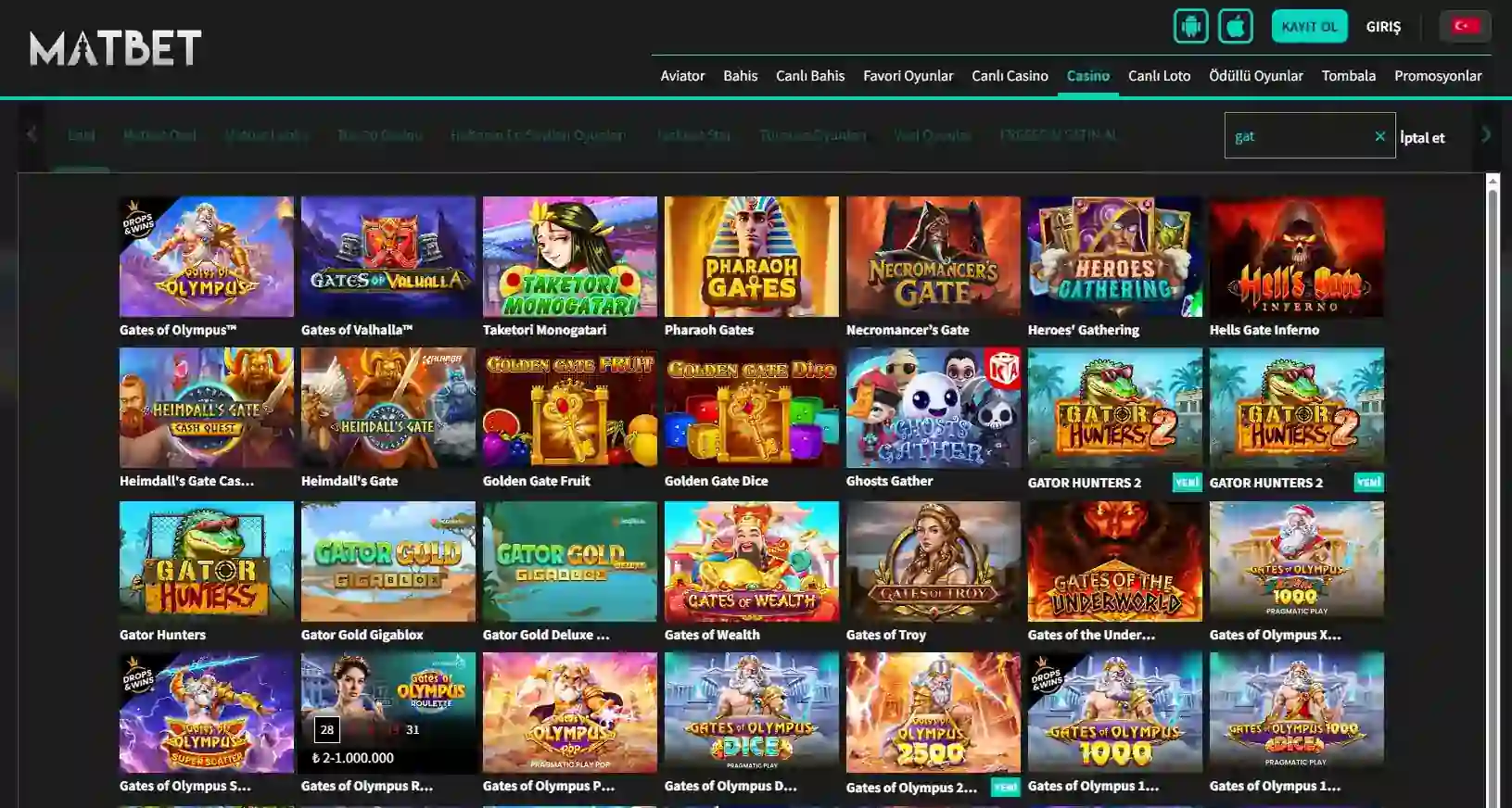 2026-yil 26–27-sentabrdagi MatBet katalogida 863, 273 va 248 ko‘rsatkichli Pragmatic Play, Relax Gaming va EGT Digital bo‘limlari.