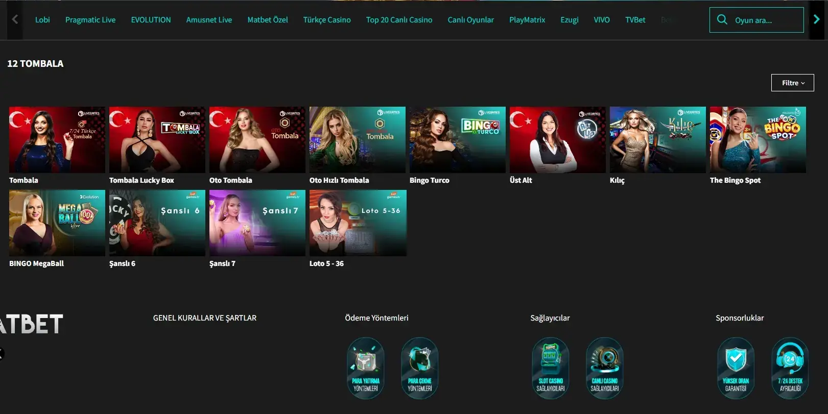 MatBet katalogidagi bingo va lottoli Tombala to‘plami